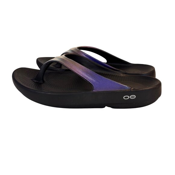 Oofos Oolala Luxe Midnight Spectra Women’s Size 9/40 Recovery Sandals Athleisure - Picture 4 of 10